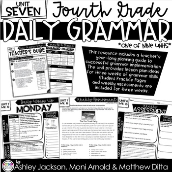 Preview of 4th Grade Daily Grammar Unit 7