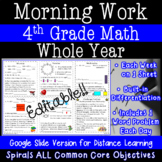 4th Grade Math Morning Work