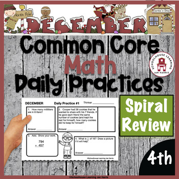 Preview of 4th Grade Daily Math Practice Worksheets - December