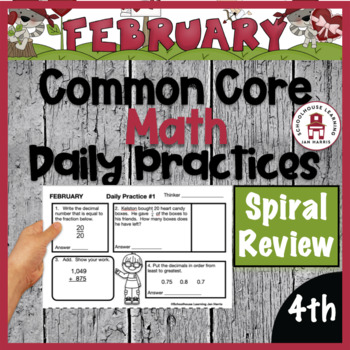Preview of 4th Grade Daily Math Practice Worksheets - February