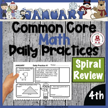 Preview of 4th Grade Daily Math Practice Worksheets  - January
