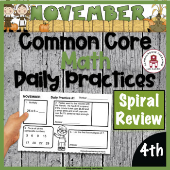 Preview of 4th Grade Daily Math Practice Worksheets - November