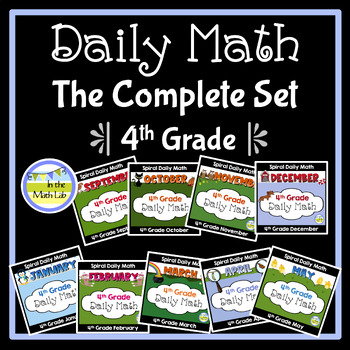 Preview of 4th Grade Daily Math Spiral Review COMPLETE SET BUNDLE
