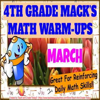 Preview of 4th Grade Daily Math Warm Up Activity Morning Work March Spring Bell Ringers