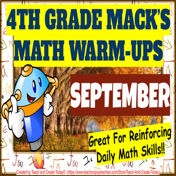 Preview of 4th Grade Daily Math Warm Ups Activity  Morning Work Full Year Bundle Calendar