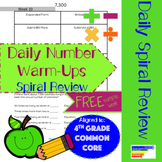 4th Grade Daily Number Warm Ups Spiral Review: SAMPLE