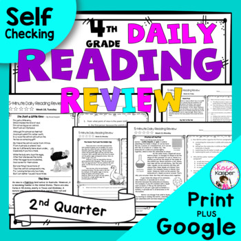 Preview of 4th Grade Daily Reading Comprehension Review - Second Quarter