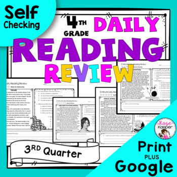 Preview of 4th Grade Daily Reading Comprehension Review - Third Quarter