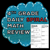 4th Grade Spiral Math Review: Week's Worth of Problems for