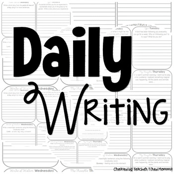 Preview of 4th Grade Daily Writing Prompts