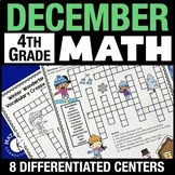 4th Grade December Math Centers, Morning Work, Christmas E