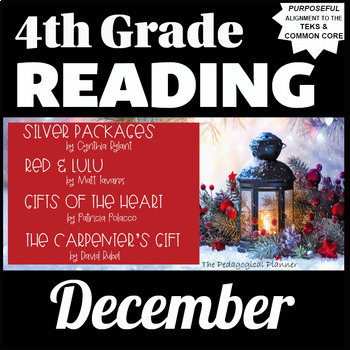 Preview of 4th Grade December Reading Lessons ELA Christmas Read Aloud Activities