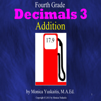 Preview of 4th Grade Decimals 3 - Addition of Decimals Powerpoint Lesson
