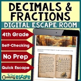 4th Grade Decimals Activity Digital Escape Room Relating D