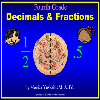 Preview of 4th Grade Fractions & Decimals Powerpoint Lesson