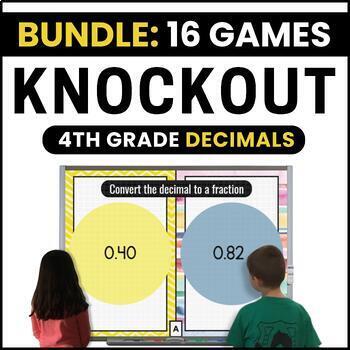 Preview of 4th Grade Decimals Games Bundle - 4th Grade Math Review Games - Math Test Prep