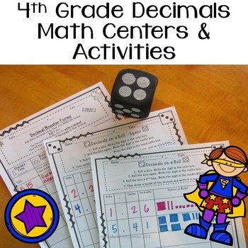 Preview of 4th Grade Decimals Math Centers and Student Activity Pages