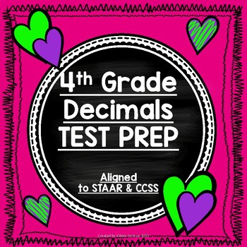 Preview of 4th Grade Decimals Test Prep Review Aligned to STAAR