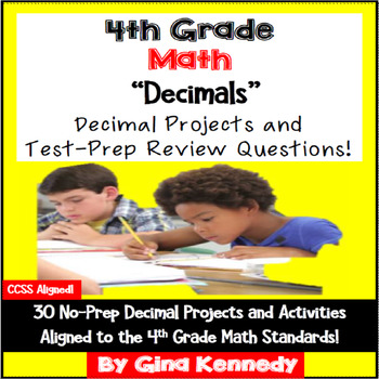 Preview of 4th Grade Decimals, 30 Enrichment Projects and 30 Test-Prep Problems