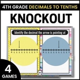 4th Grade Decimals to Tenths Games - Math Review Games - D