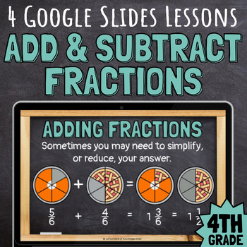 Preview of 4th Grade Decompose, Add, and Subtract Fractions & Mixed Numbers Google Slides