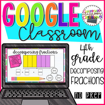Preview of 4th Grade Decomposing Fractions using Visuals for Google Classroom 4.NF.B.3
