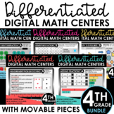 4th Grade Digital Math Centers Differentiated BUNDLE