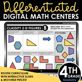 4th Grade Differentiated Digital Math Centers Geometry