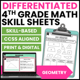 4th Grade Differentiated Math Skill Sheets {Geometry} *Goo