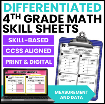 Preview of 4th Grade Differentiated Math {Measurement & Data} *Includes Digital