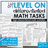 4th Grade Differentiated Math Tasks Multiplication and Div