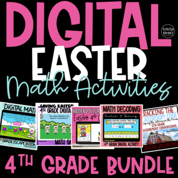 Preview of 4th Grade Digital Easter and Spring Math Activities and Centers