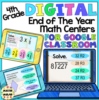 Preview of 4th Grade Digital End Of The Year Math Centers