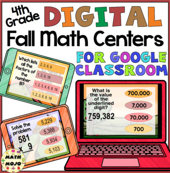 Preview of 4th Grade Digital Fall Math Centers