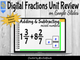 4th Grade Digital Fractions Unit Review for Distance Learning