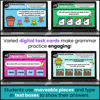 4th Grade Digital Grammar Activities - Prefixes and Suffixes | TPT