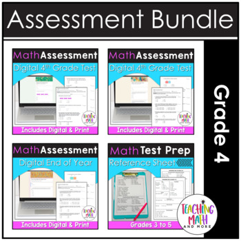 Preview of 4th Grade Digital Math Assessments Bundle