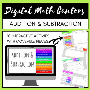 Preview of 4th Grade Digital Math Centers: Addition & Subtraction | Google Classroom
