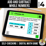 4th Grade Digital Math Game | Add and Subtract Numbers | D