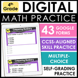 4th Grade Digital Math Practice - Self-Grading Math Google Forms™