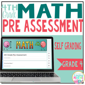 Preview of 4th Grade Digital Math Pre Assessment for Google Classroom 