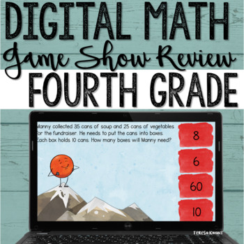 Preview of 4th Grade Digital Math Review Test Prep | Google Slides & PowerPoint 