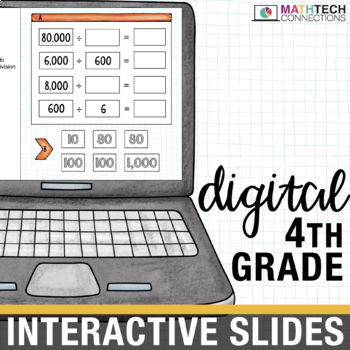Preview of 4th Grade Math Google Slides TEST PREP Math Review Activities, Digital Centers