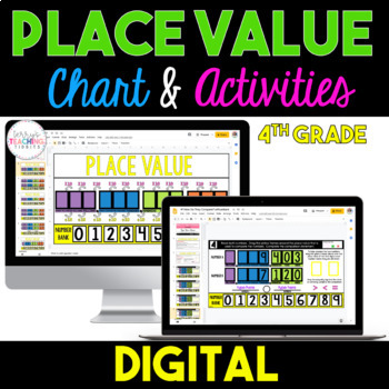 Preview of 4th Grade Place Value Chart & Activities Bundle - Digital