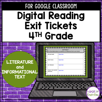 Preview of 4th Grade Digital Reading Exit Tickets Bundle Google Slides™