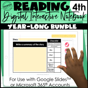 Preview of 4th Grade Digital Reading Interactive Notebook | Year-Long Bundle!