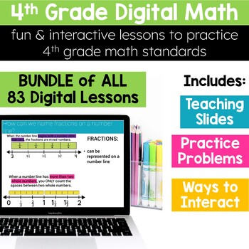 Preview of 4th Grade Digital Resources for Math - Digital Math Activities Bundle - Google