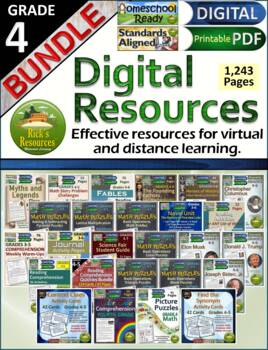 Preview of 4th Grade Resources Bundle - PDF and Digital Versions