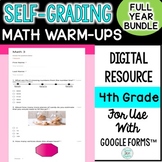 4th Grade Digital Self-Grading Math Warm-Ups Bundle