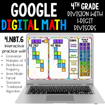 Preview of 4th Grade Division - Long Division, Division Strategies 4.NBT.6 Google Classroom